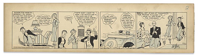 Blondie par Chic Young, Alex Raymond - Planche originale