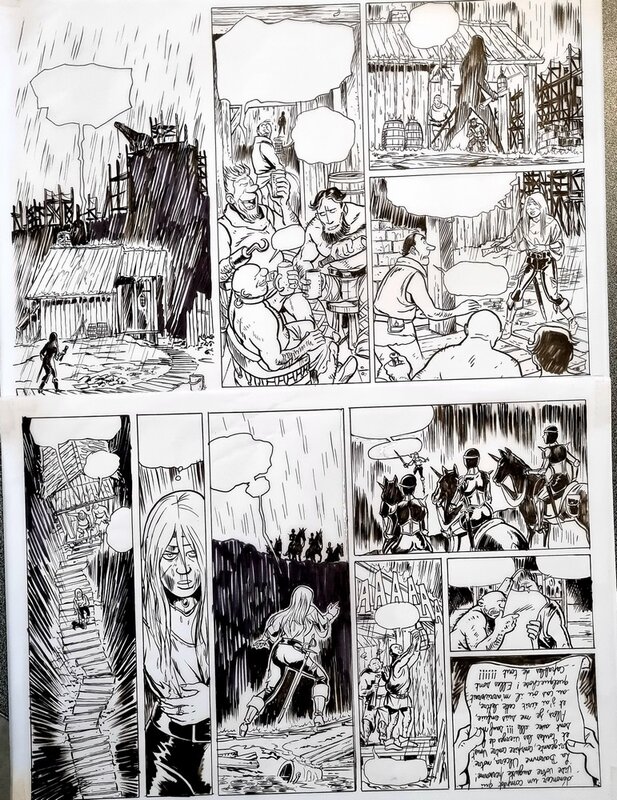 For sale - Nicolas Van de Walle, Adelin et Irina - Planche originale + crayonné - Comic Strip