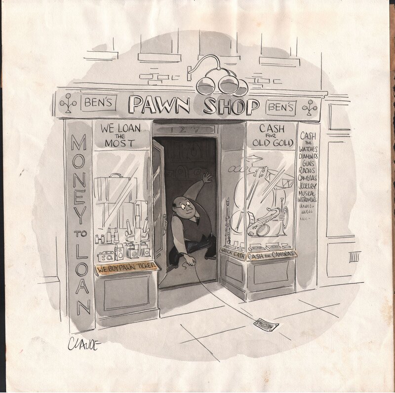 Claude Smith, Pawn shop (The New Yorker magazine) - Original Illustration