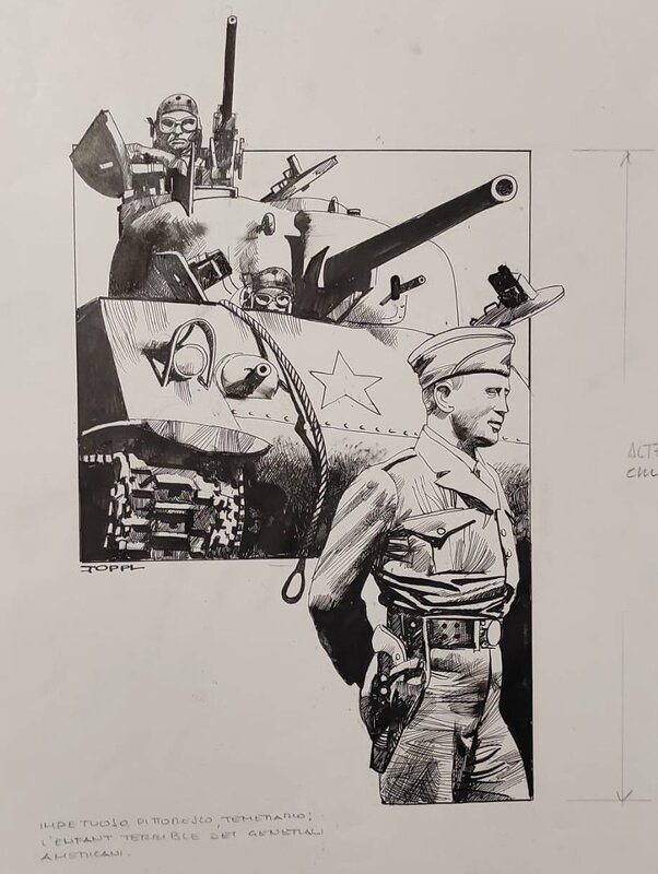 Patton par Sergio Toppi - Illustration originale