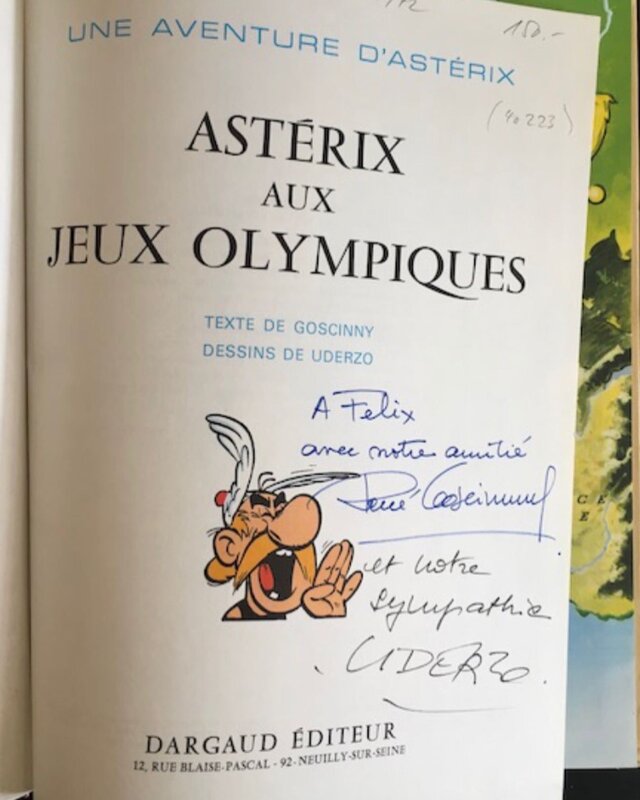 Double dedicace Goscinny Uderzo « Astérix aux Jeux Olympiques » - Dédicace