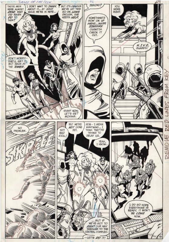 George Perez, Mike DE CARLO, George Perez tales of new teen titans 46 pg 24 - Planche originale