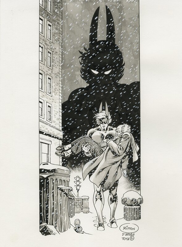 Jean-Yves Mitton, Ciro Tota, Mitton, Photonik, illustration#48, L'Ombre, éditions B&W, 2022. - Illustration originale