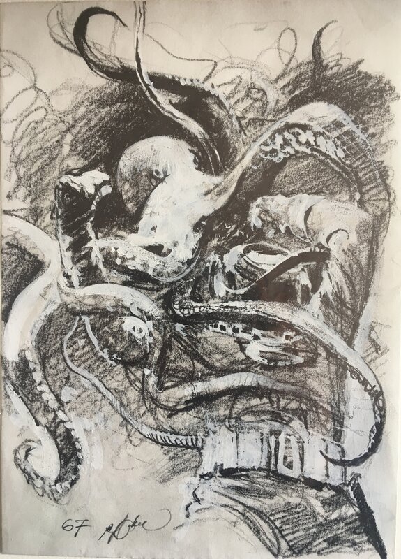 René Follet, Henri Vernes, Le lagon aux requins - Original art