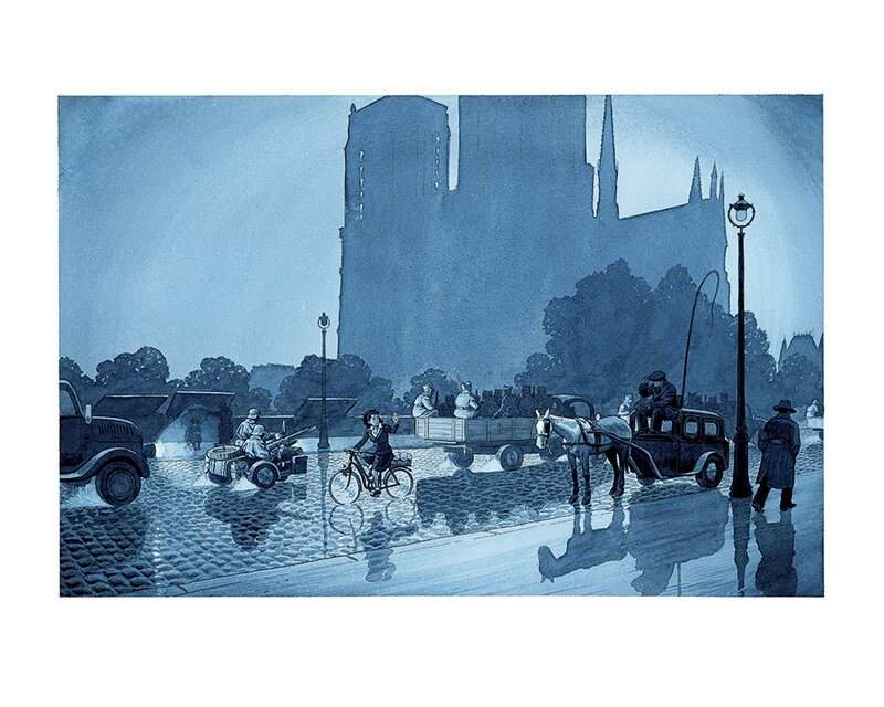 Dominique Bertail, Madeleine résistante: Paris 5e, Quai de Montebello sous l'occupation - Original Illustration