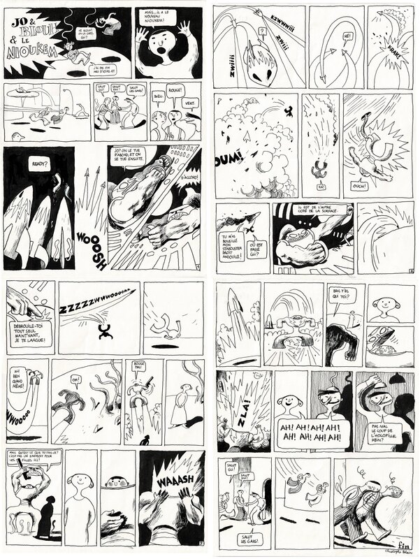 Jo & Blouh & Le Nioukem - Histoire complète (4 planches) - Christophe Blain - Comic Strip