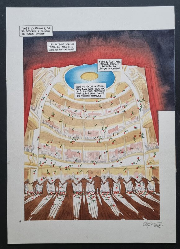 Léonard Chemineau, Edmond - Cyrano de Bergerac - scène finale - planche en couleurs - Comic Strip