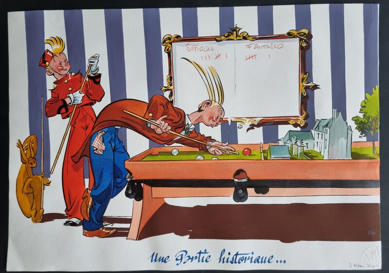 Al Severin, Spirou et Harry - illustration en couleurs (1ere partie) - Illustration originale