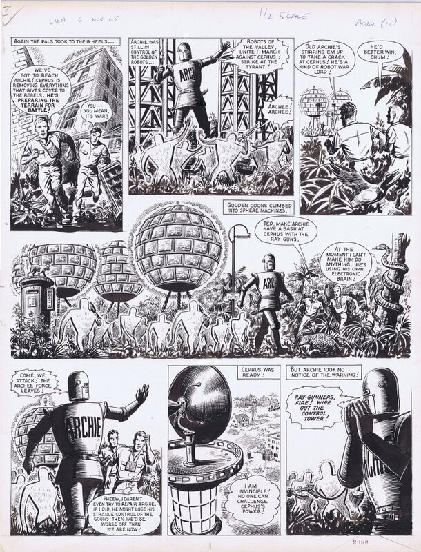 Archie Robot Lion 1965 by Ted kearon - Planche originale