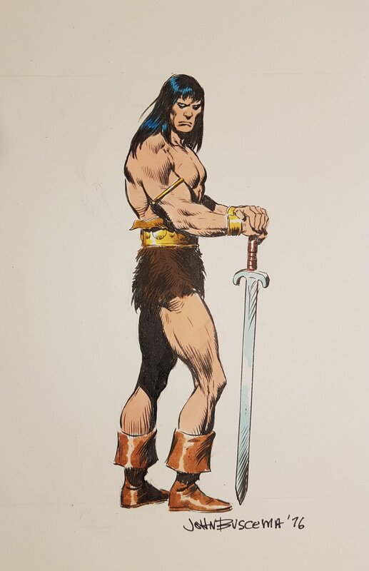Conan portrait by John Buscema - Illustration originale