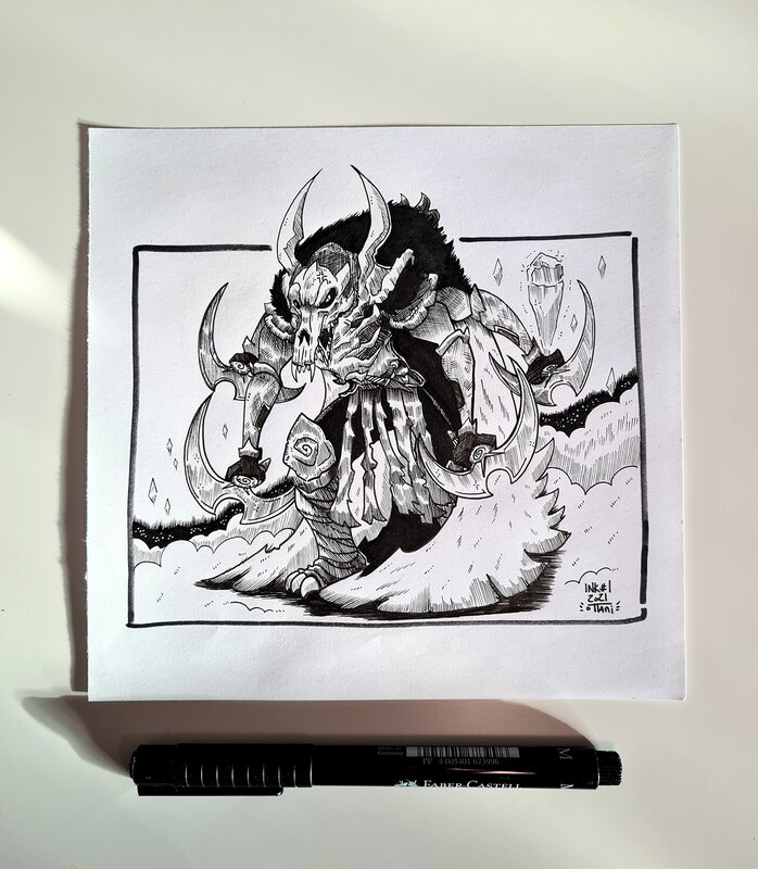 En vente - oTTami, Dessin original de l'Inktober 2021 : Skekmal de Dark Crystal ! - Illustration originale