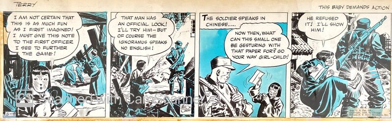 Milton Caniff, Terry and the pirates - 18 juin 1938 - Planche originale