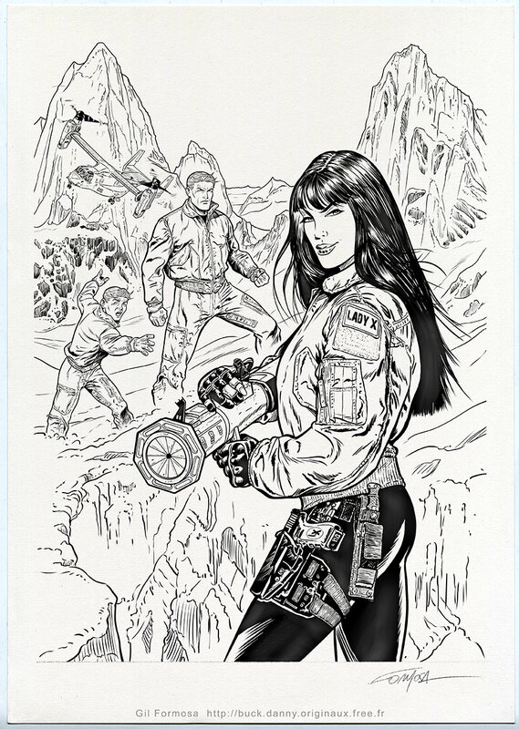 Gil Formosa, Couv. BUCK DANNY avec LADY X . Tome 57 - Couverture originale