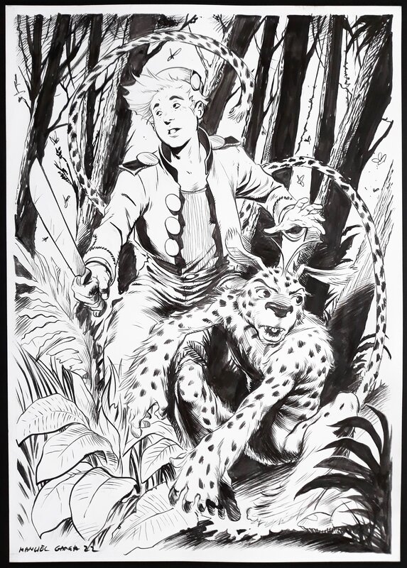 Manuel Garcia, Spirou et le Marsupilami (Commission) - Original Illustration