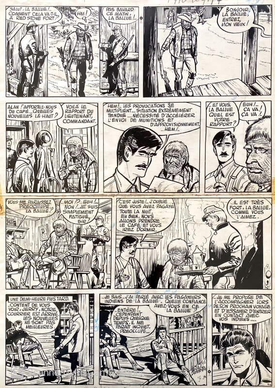 Jijé, Philip, Jerry Spring - Fort Redstone - T9 p6 - Planche originale