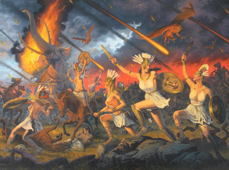 For sale - Horde au combat by François Miville-Deschênes - Original Illustration