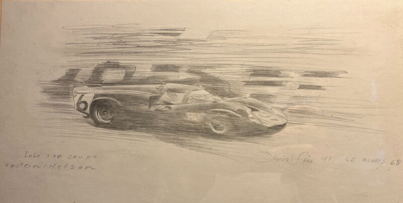 Denis Sire, Le Mans 1968- croquis préparatoire - Original art
