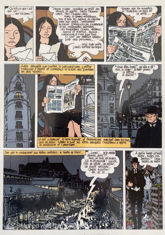 Jacques Tardi, Anne Delobel, Adele Blanc-Sec - Le Noyé à 2 têtes - T6 p9 - Color guide