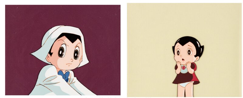 Astro Boy Uran and Astro Boy Production Cel Group of 2 (Tezuka Productions, c. 1980-81) - Original art