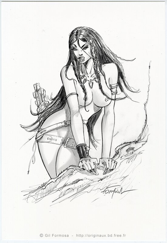 En vente - Gil Formosa, VALBELIA  Pin Up de la série CARGAL éditions Dargaud - Planche originale