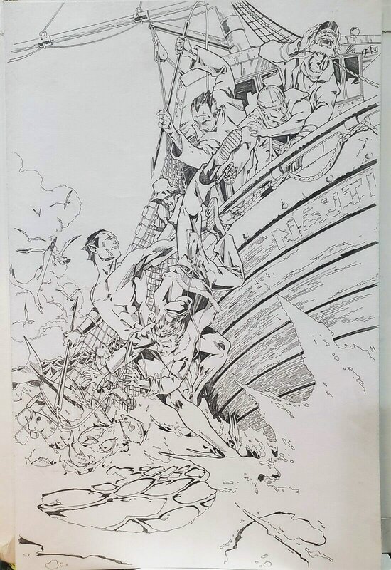 Jonathan Lau, Namor prince des mers / The sub-mariner - Illustration originale