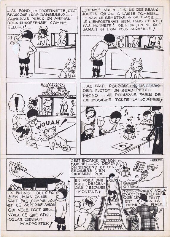 Hergé, Quick et Flupke by Herge 1930 - Planche originale