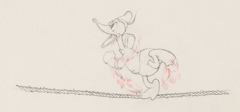 Alpine Climbers Donald Duck Animation Drawing (Walt Disney, 1936) - Original art