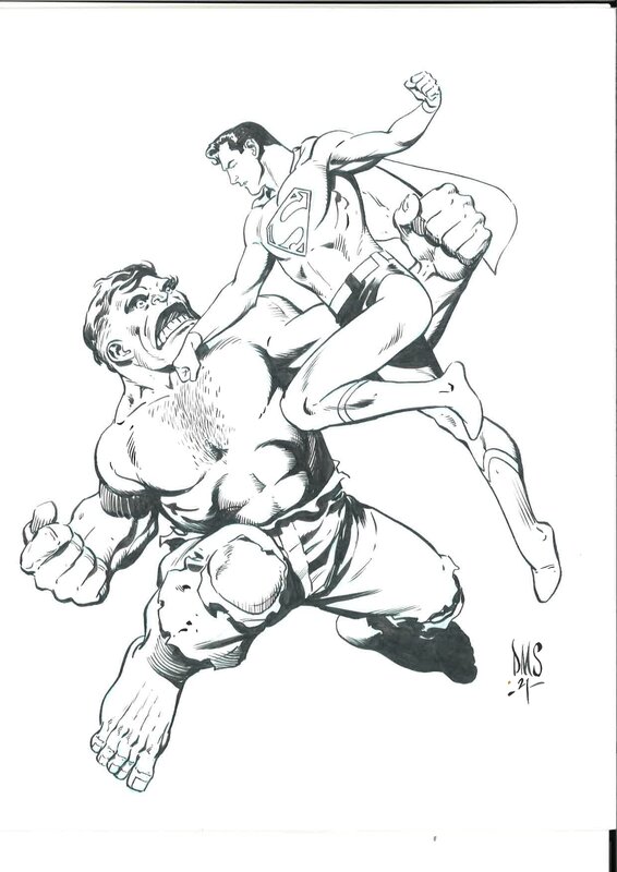 Paul Smith, Superman Vs. The Hulk - Original Illustration
