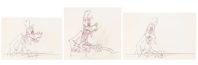Tugboat Mickey Goofy Animation Drawings Sequence of 3 (Walt Disney, 1940) - Sketch