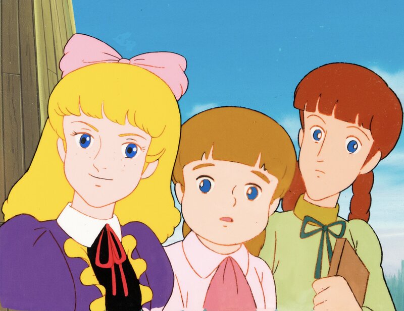 Fumio Kurokawa Princess Sarah, Les 3 méchantes Lavinia, Gertrude et Jessie Cellulo de Production C1, Production Background (Nipp - Original art