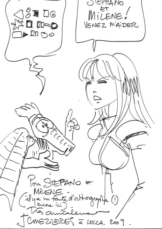 Jean-Claude Mézières, Laureline avec un Shingouz - Sketch