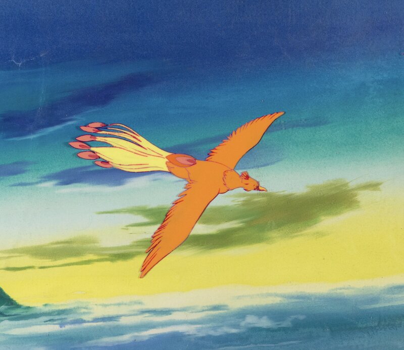 Osamu Tezuka Phoenix Production Cel, Production Background (Tezuka Productions, c. 1980s) - Original art