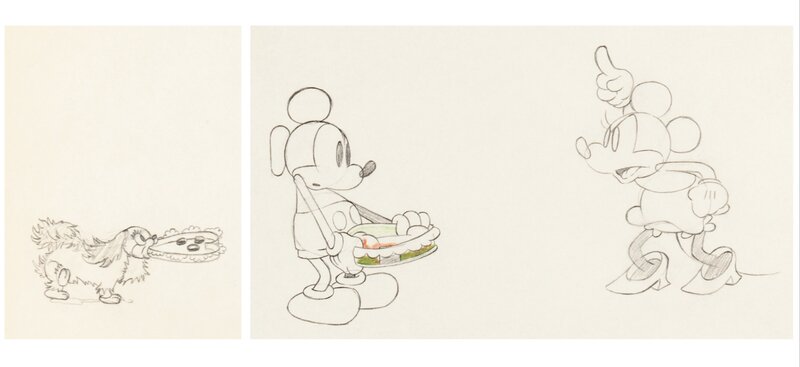 Puppy Love Mickey and Minnie Mouse Animation Drawing Group of 2 (Walt Disney, 1933) - Sketch