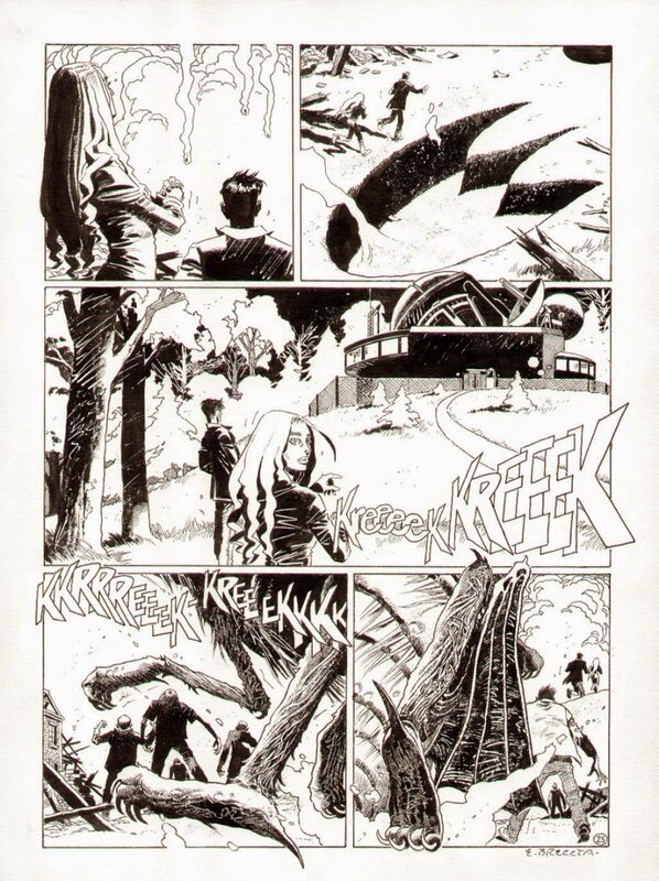 Enrique Breccia, Luigi Mignacco, Tiziano Sclavi, Pasquale Ruju, Breccia Enrique, Dylan Dog Color Fest#8, La grande nevicata, planche n°25, 2012. - Planche originale