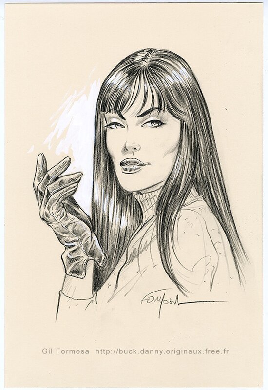 En vente - Gil Formosa, Lady X - Pin Up Portrait - Illustration originale