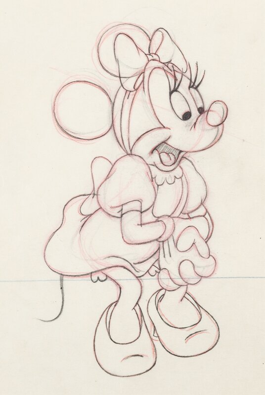 First Aiders Minnie Mouse Animation Drawing (Walt Disney, 1944) - Dédicace