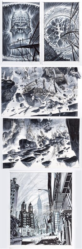 Stan Lee, Doctor Strange Background Concept Drawing Group of 4 (Marvel Studios, 2007) - Original art