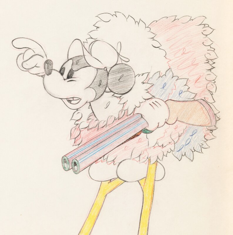 Moose Hunters Goofy Production Drawing (Walt Disney, 1937) - Dédicace