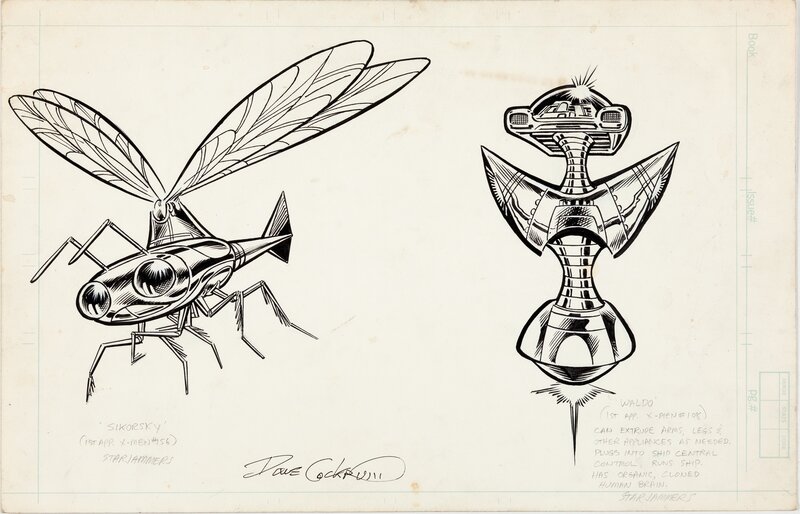 Dave Cockrum, Joe Rubinstein, Ohotmu #10 : unused Starjammers profiles - Original Illustration