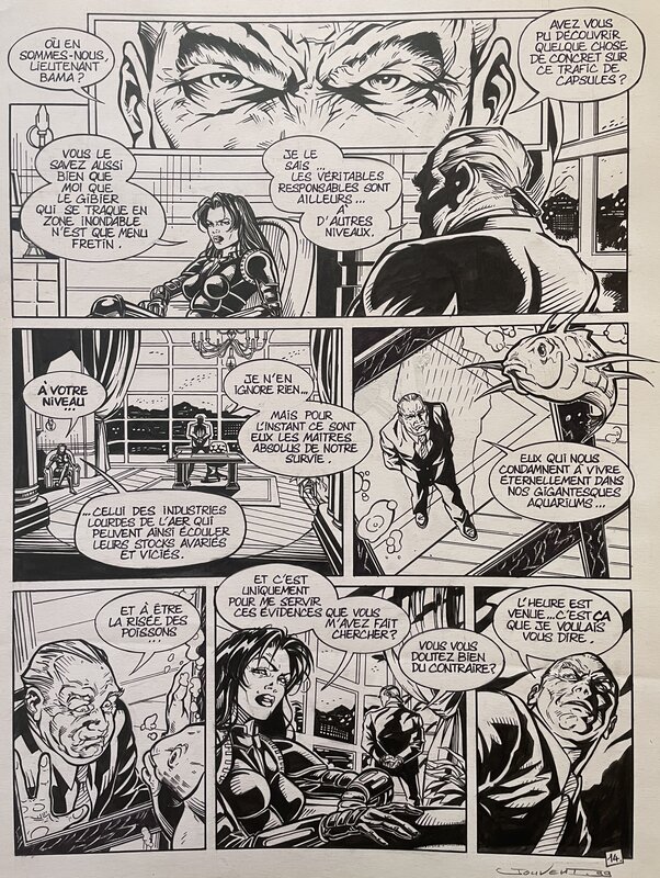 For sale - Jouvent, Ork, le secret de Poséidon, planche n°14, 1999. - Comic Strip