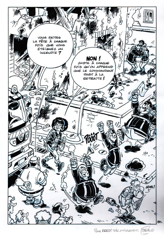 Stédo, Christophe Cazenove, Les Pompiers (Sacré numéro - planche 790) - Planche originale