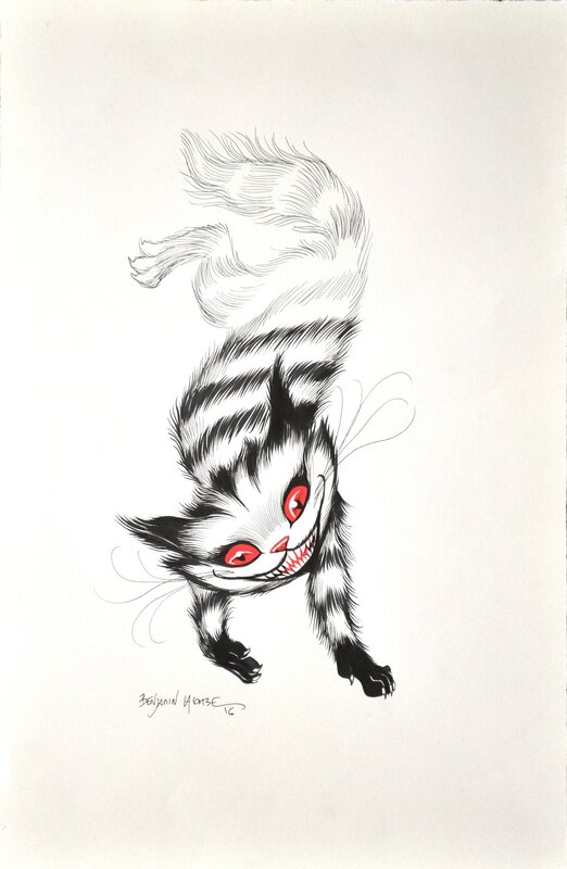 Benjamin Lacombe, Alice au pays des merveilles - le chat du cheshire - Illustration originale