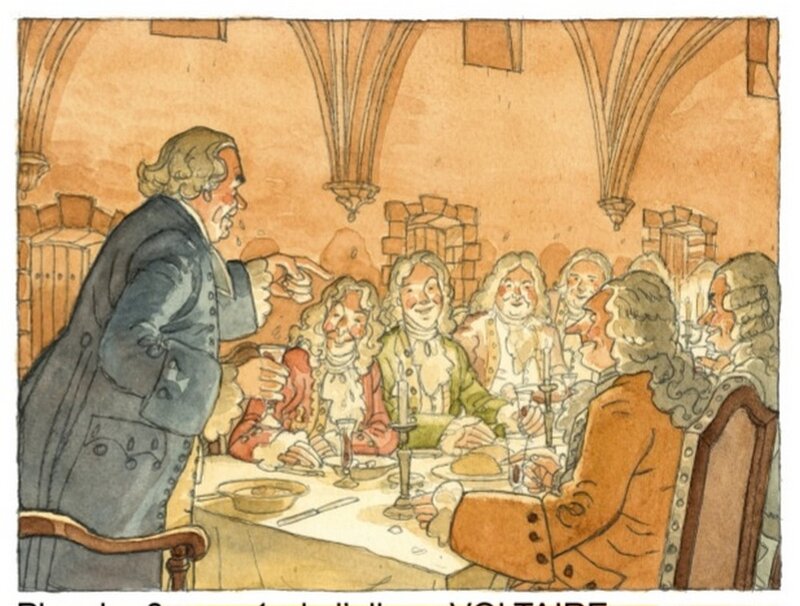 For sale - Voltaire by Jean-Michel Beuriot, Philippe Richelle - Original Illustration