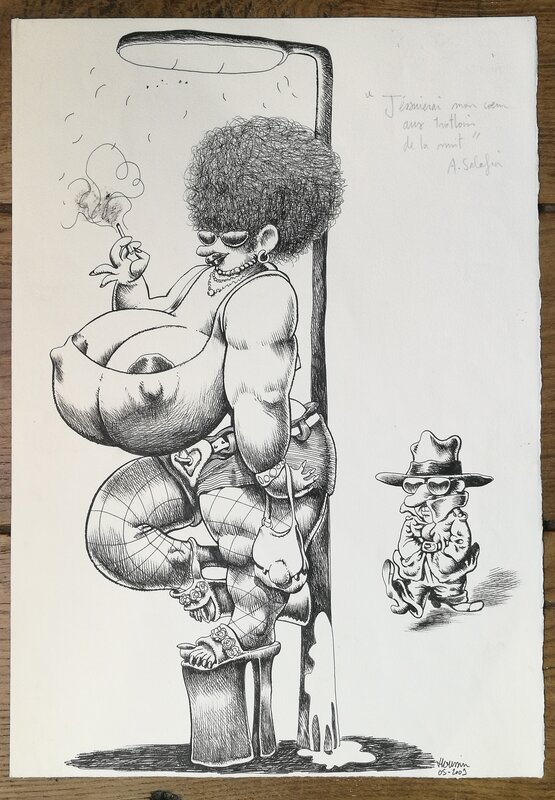 En vente - Poésie de trottoir. par Laurent Houssin - Illustration originale