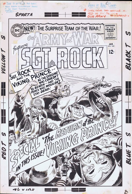 Joe Kubert, Our Army At War #162 Cover - Couverture originale