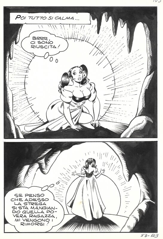 Leonetti, Maghella#53, Il bisnonno di De Sade, planche n°103, 1976. - Planche originale