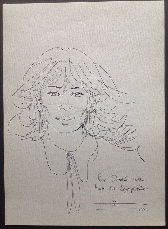En vente - Tito Dédicace 1 Héros de Soledad , pin up Jaunes Ou Tendre Banlieue , Glénat BD Feuille Année 1984 Dessin sur feuille - Planche originale