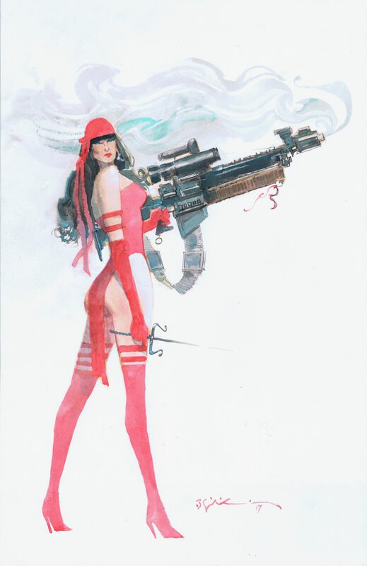 Elektra Sketchbook Cover by Bill Sienkiewicz - Couverture originale