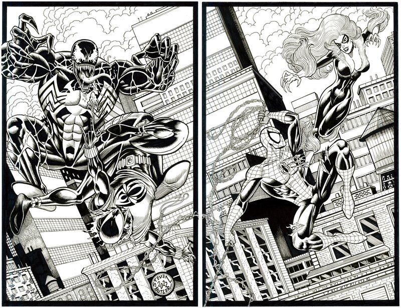Steven Butler, Scarlet Spider, Spider-man, Venom, Black Cat - Commission - Illustration originale