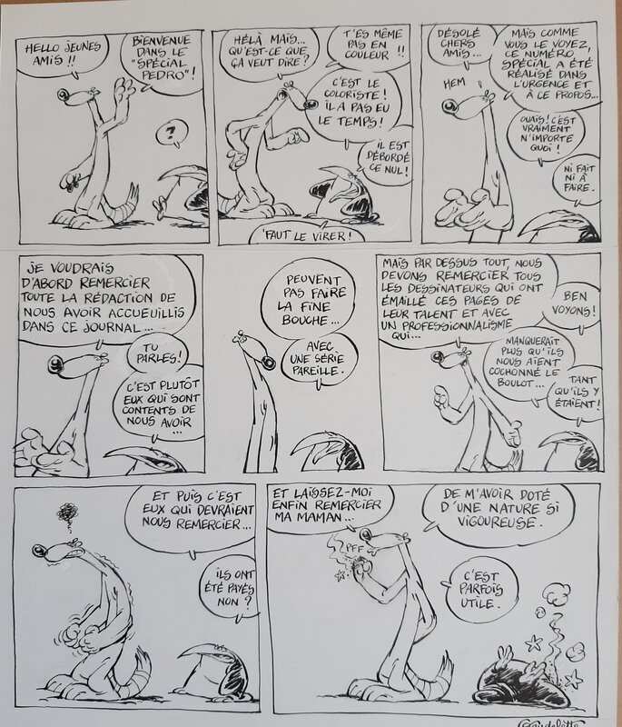 Michel Gaudelette, Manu Larcenet, Pedro le Coati - Gag - Comic Strip